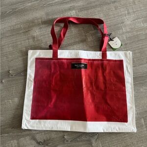 Kate Spade Red and White Tote Bag